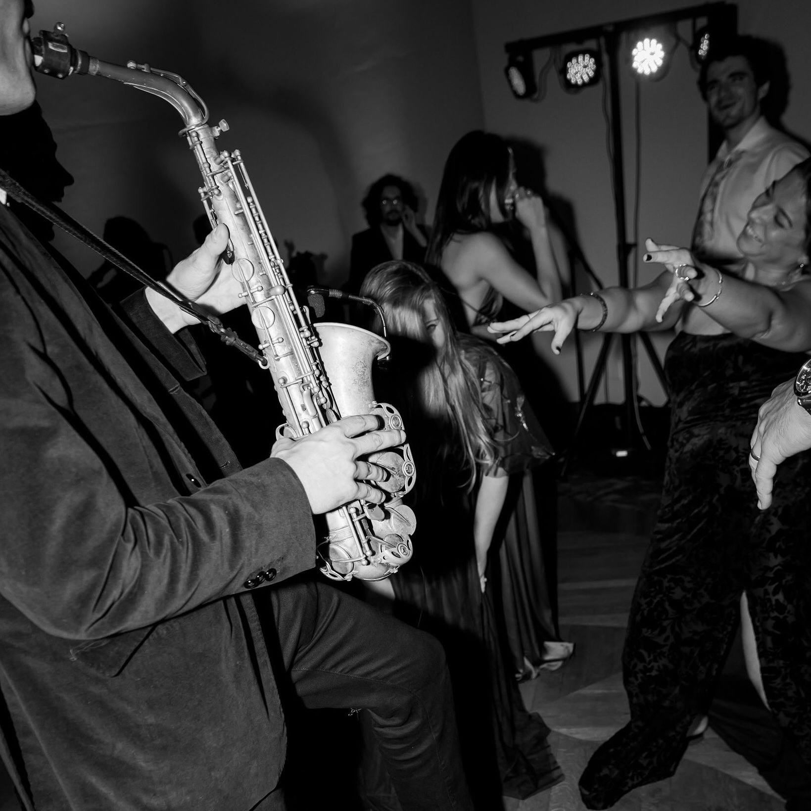 saxophone bride wedding